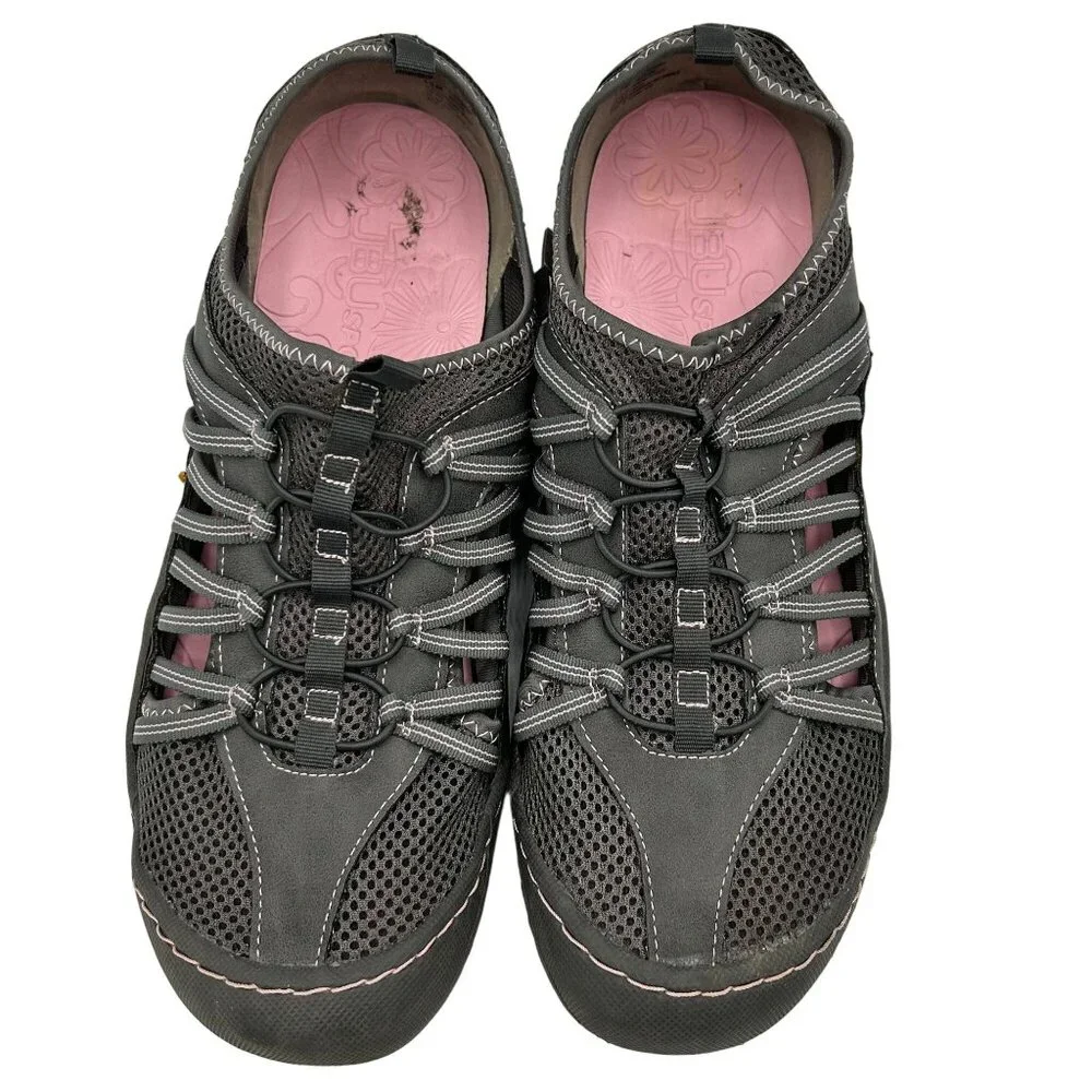 JBU Sport Womens Water Shoes Mesh Evergreen 12M Charcoal Pink